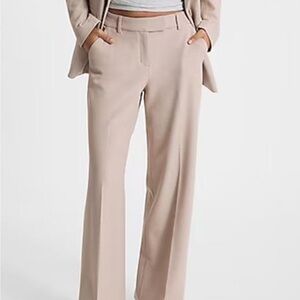 Express Women's Beige Wide-Leg Trousers